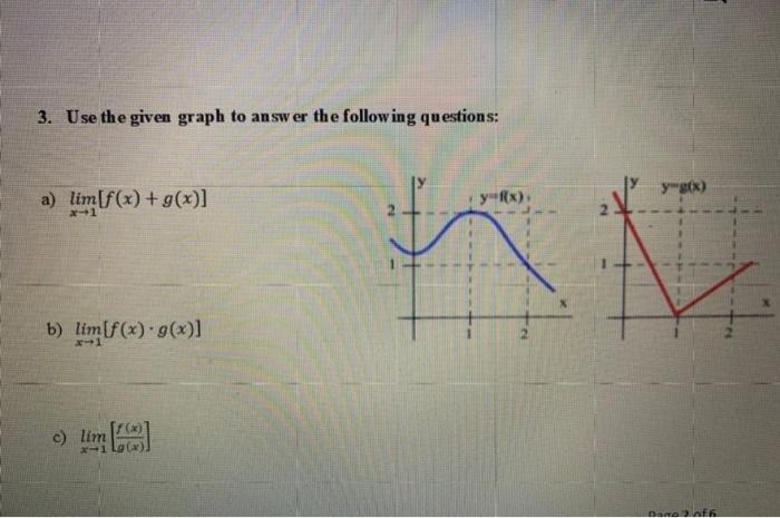 Solved 3. Use the given graph to answer the following | Chegg.com