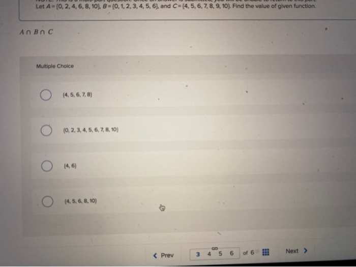 Solved Let A = (0, 2, 4, 6, 8, 10), B = [0,1,2,3,4,5,6), and | Chegg.com