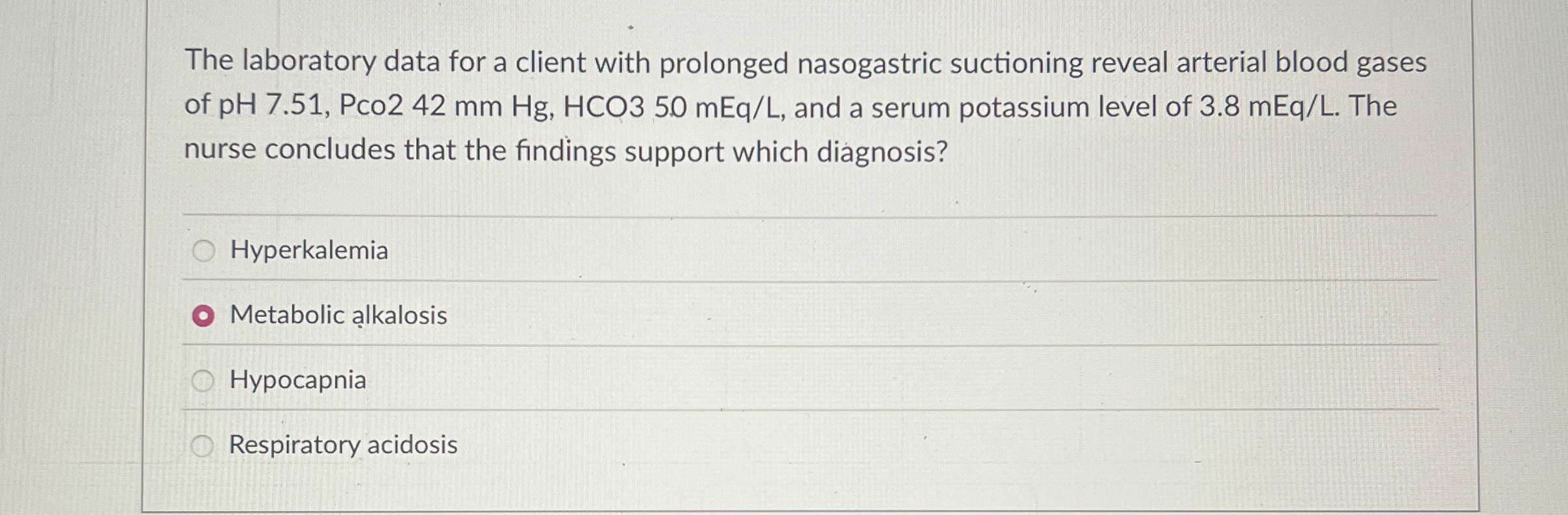 Solved The laboratory data for a client with prolonged