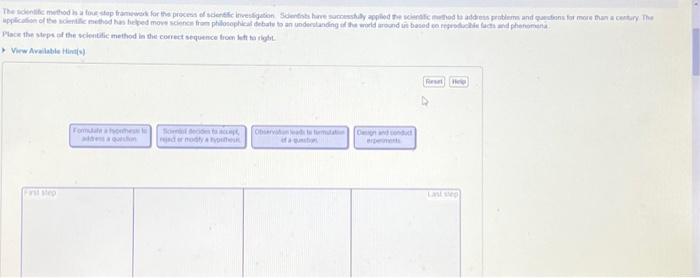 Solved The scientific method is a four-step framework for | Chegg.com