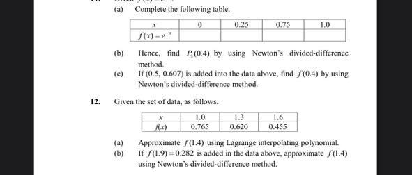 Solved (a) Complete The Following Table. (b) Hence, Find | Chegg.com