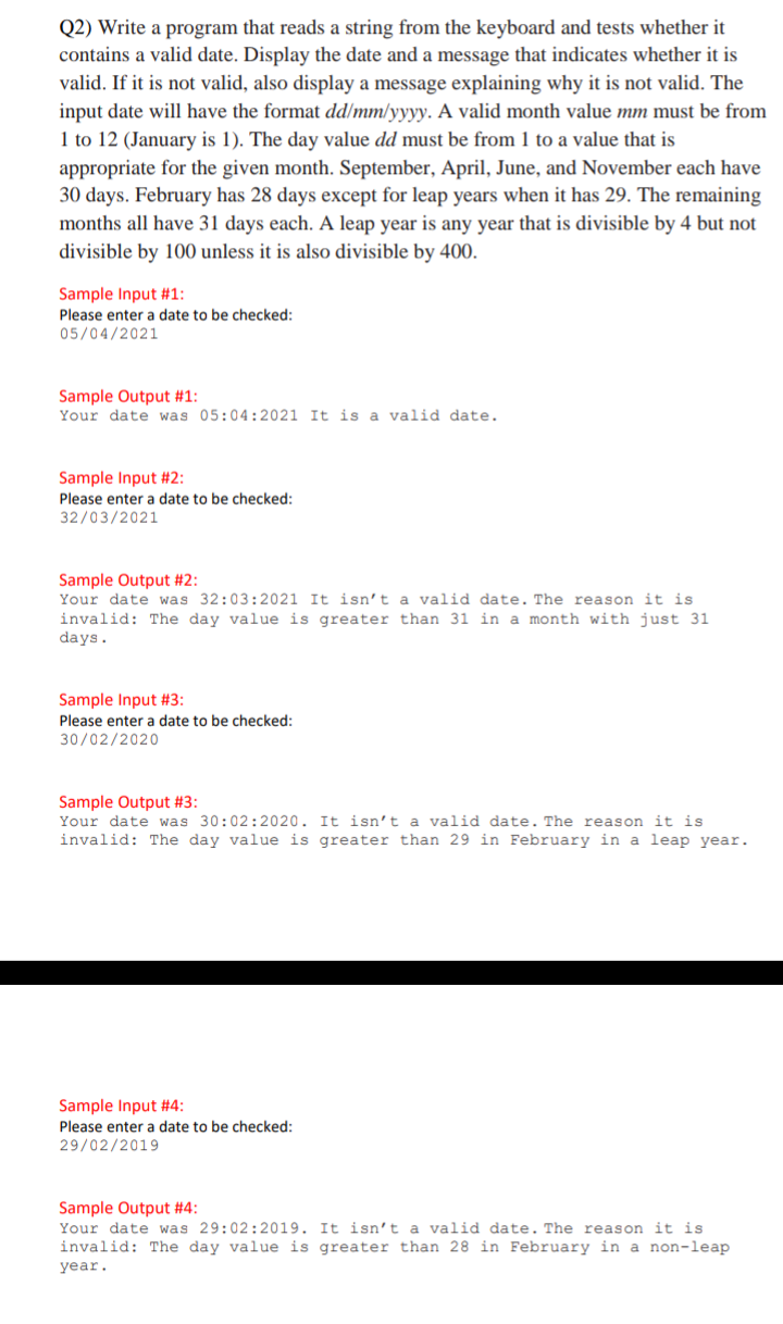 Solved Q2) Write a program that reads a string from the | Chegg.com
