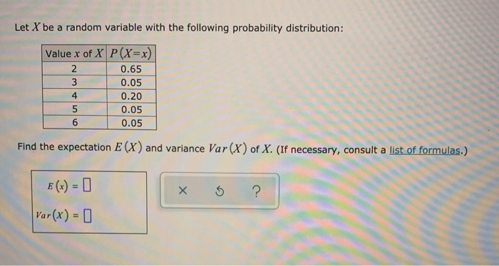 Solved Let X be a random variable with the following | Chegg.com