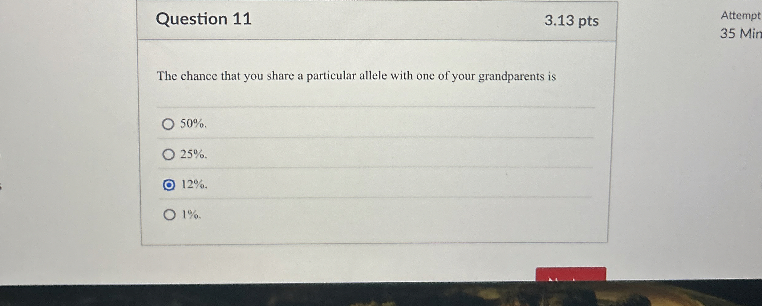 Solved Question 11The chance that you share a particular | Chegg.com