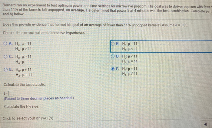 Solved An experimenter wishes to test the effect of oven