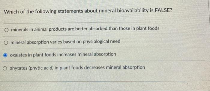 Solved Which Of The Following Statements About Mineral | Chegg.com