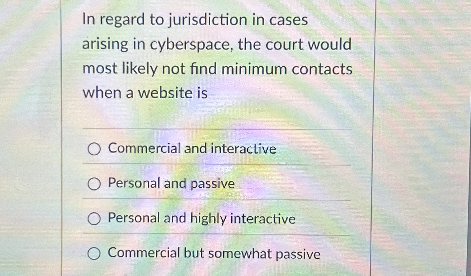 Solved In regard to jurisdiction in cases arising in | Chegg.com