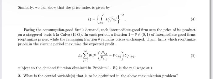 Solved 2 New-Keynesian Phillips curve Derive the standard | Chegg.com