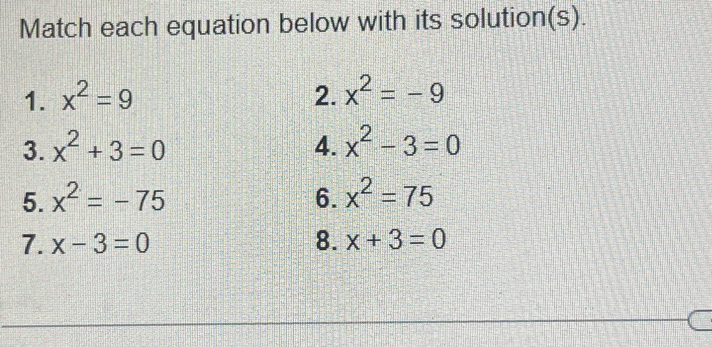 Solved Match each equation below with its | Chegg.com