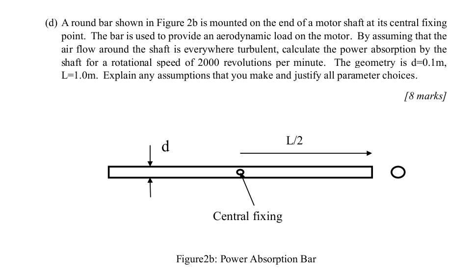Solved (d) A round bar shown in Figure 2b is mounted on the | Chegg.com