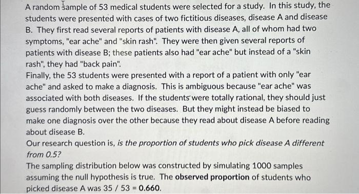 Solved A random sample of 53 medical students were selected | Chegg.com