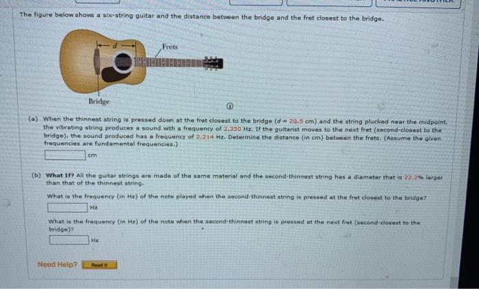 Solved The figure below shows a six string guitar and the Chegg