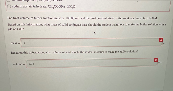 Solved A student must make a buffer solution with a pH of | Chegg.com