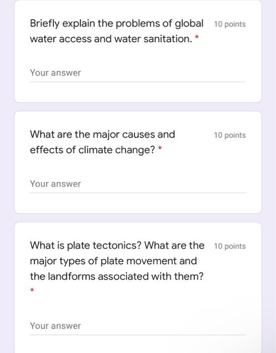 Solved Briefly explain the problems of global 10 points Chegg com