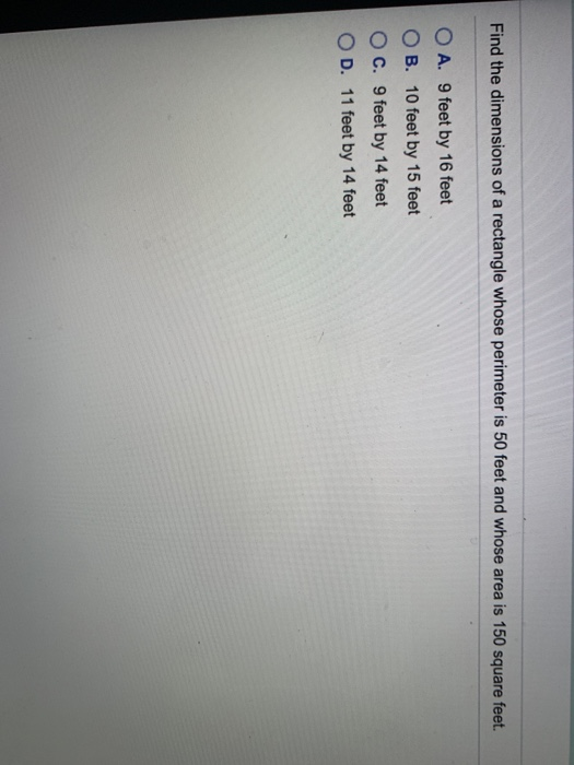 find the perimeter of the following rectangle whose dimensions are