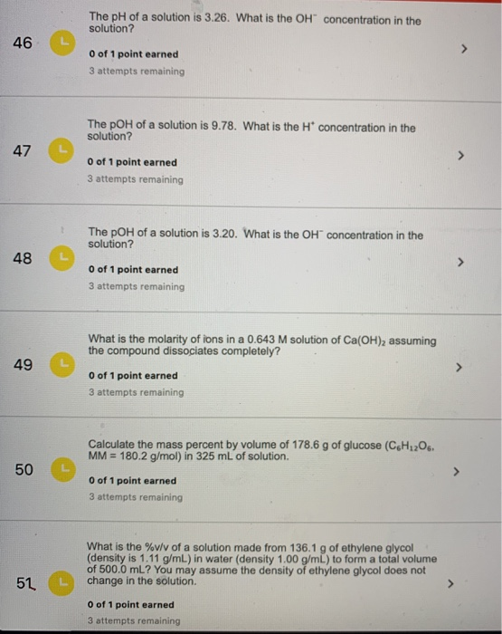 the ph of a solution is 3 its oh minus concentration is