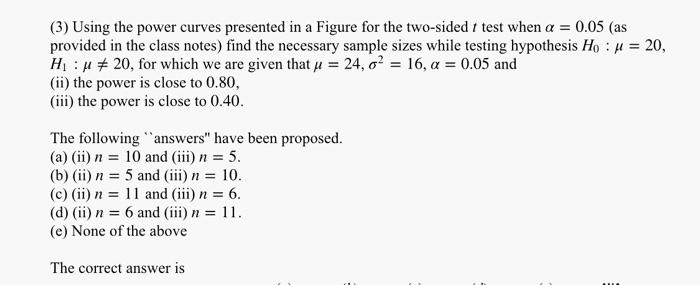 Solved (3) Using the power curves presented in a Figure for | Chegg.com