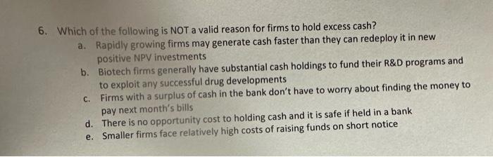 Solved 6. Which of the following is NOT a valid reason for | Chegg.com