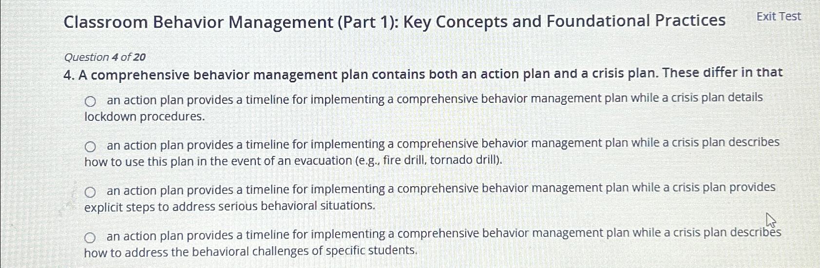 Solved Classroom Behavior Management (Part 1): Key Concepts | Chegg.com