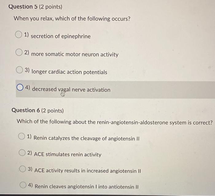 Solved Question 1 (2 points) If there is a drop in blood | Chegg.com