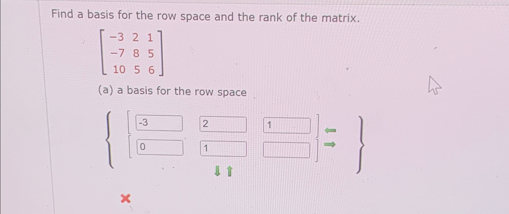 Solved Find a basis for the row space and the rank of the | Chegg.com