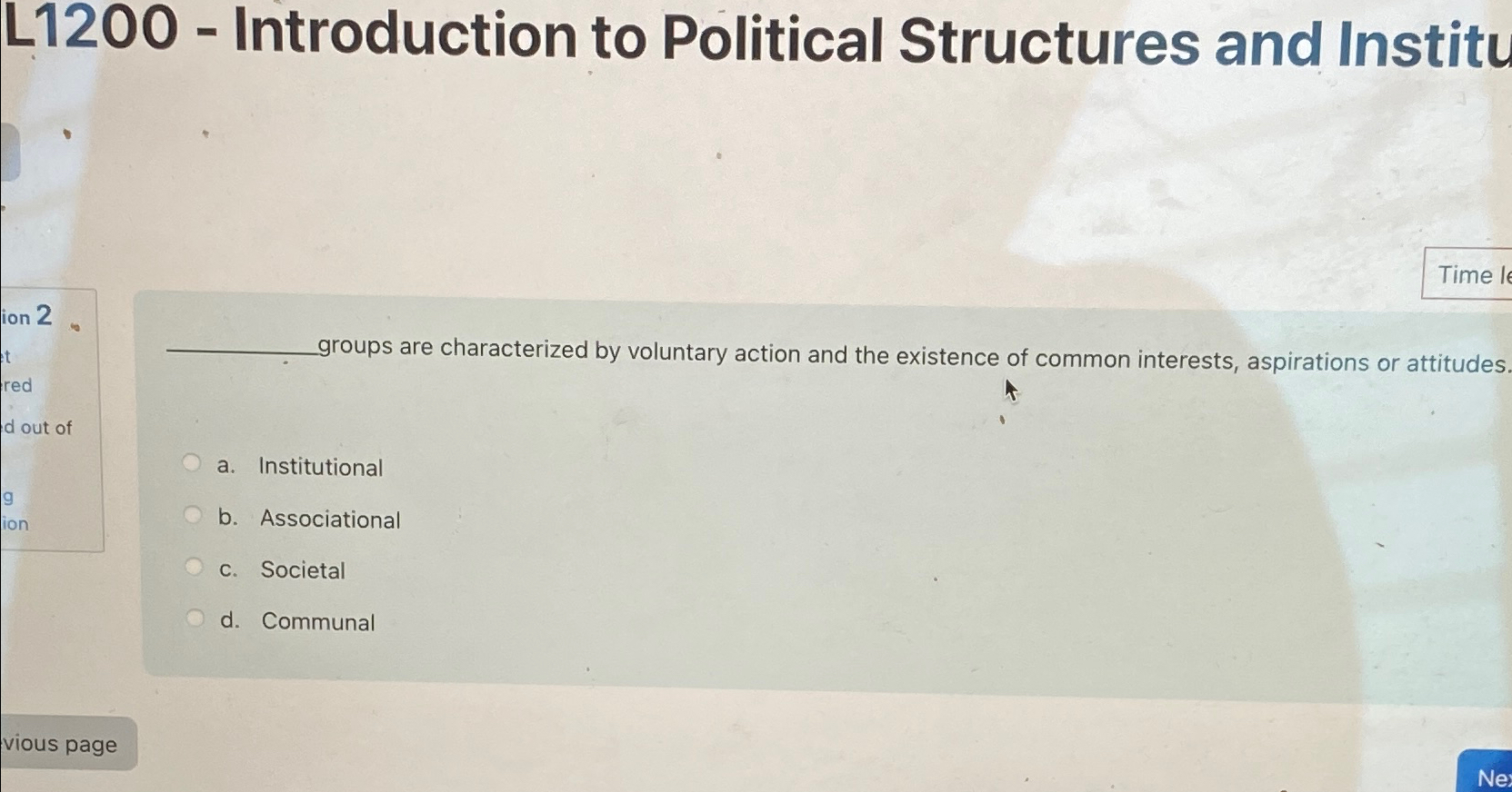 Solved 1200 - ﻿Introduction to Political Structures and | Chegg.com