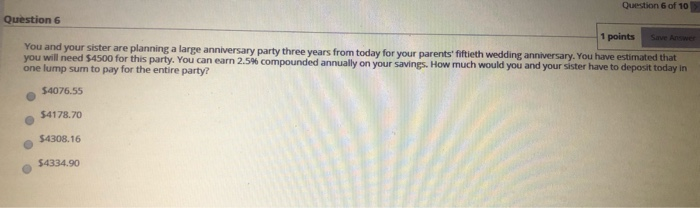 Solved Question 6 of 1o Question 6 1 points Save Answer You | Chegg.com