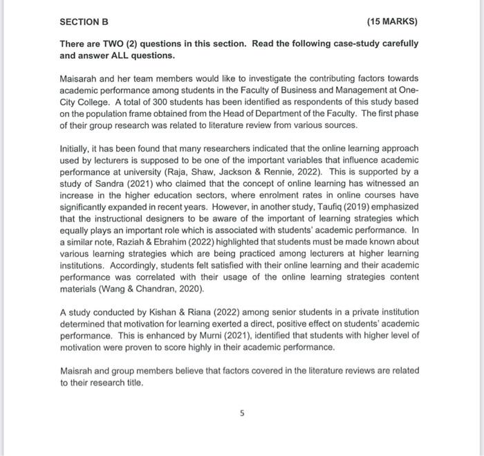 Solved SECTION B (15 MARKS) There Are TWO (2) Questions In | Chegg.com