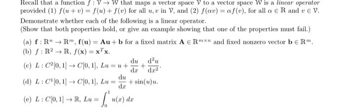 Solved Recall that a function : V W that maps a vector space | Chegg.com