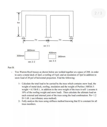 STRUCTURAL ANALYSIS II TERM PROJECT FALL 2020/2021 | Chegg.com