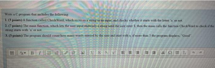 Solved Write a C program that includes the following: 1. (3 | Chegg.com