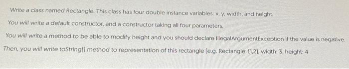 Solved Write a class named Rectangle. This class has four | Chegg.com