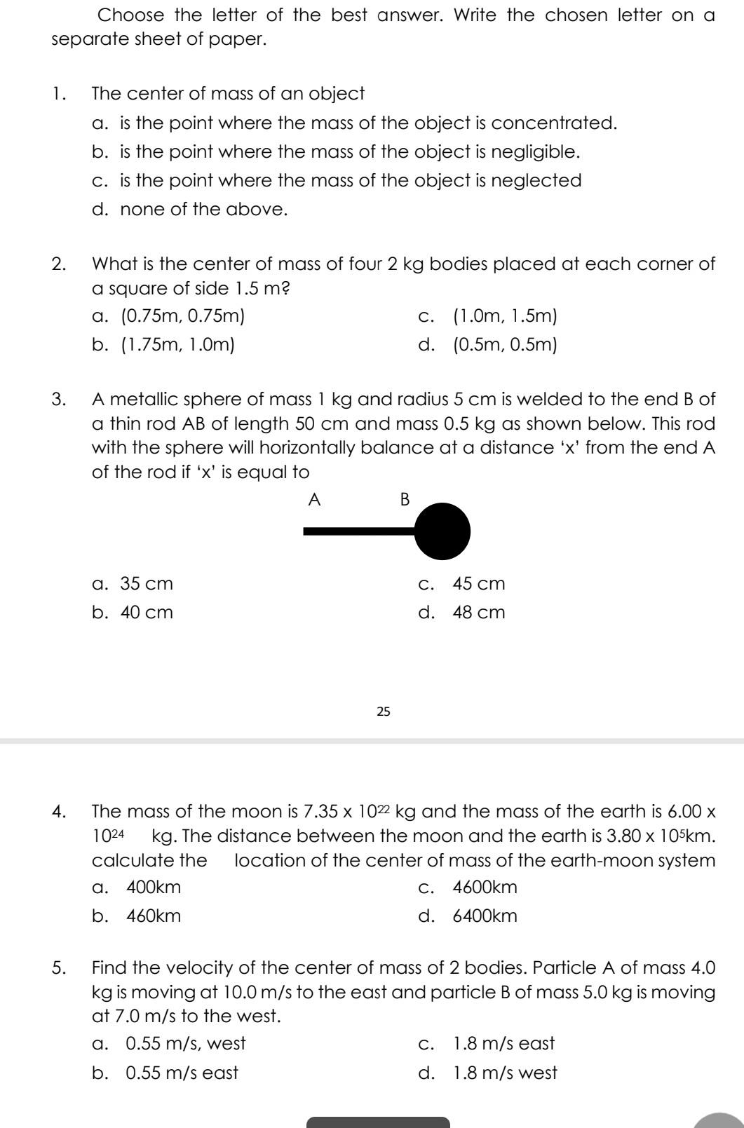 Solved Choose the letter of the best answer. Write the | Chegg.com