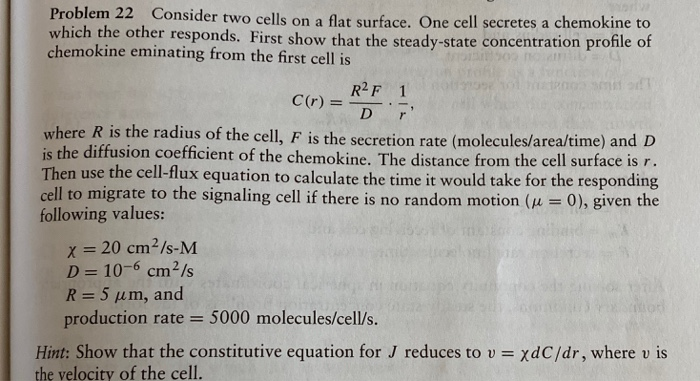 Problem 22 Consider two cells on a flat surface. One | Chegg.com
