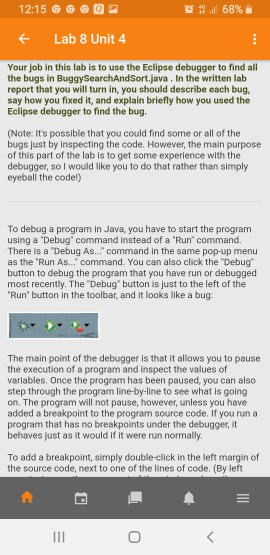 12:15 0 68% Lab 8 Unit 4 Lab 8: Debugging This week's | Chegg.com