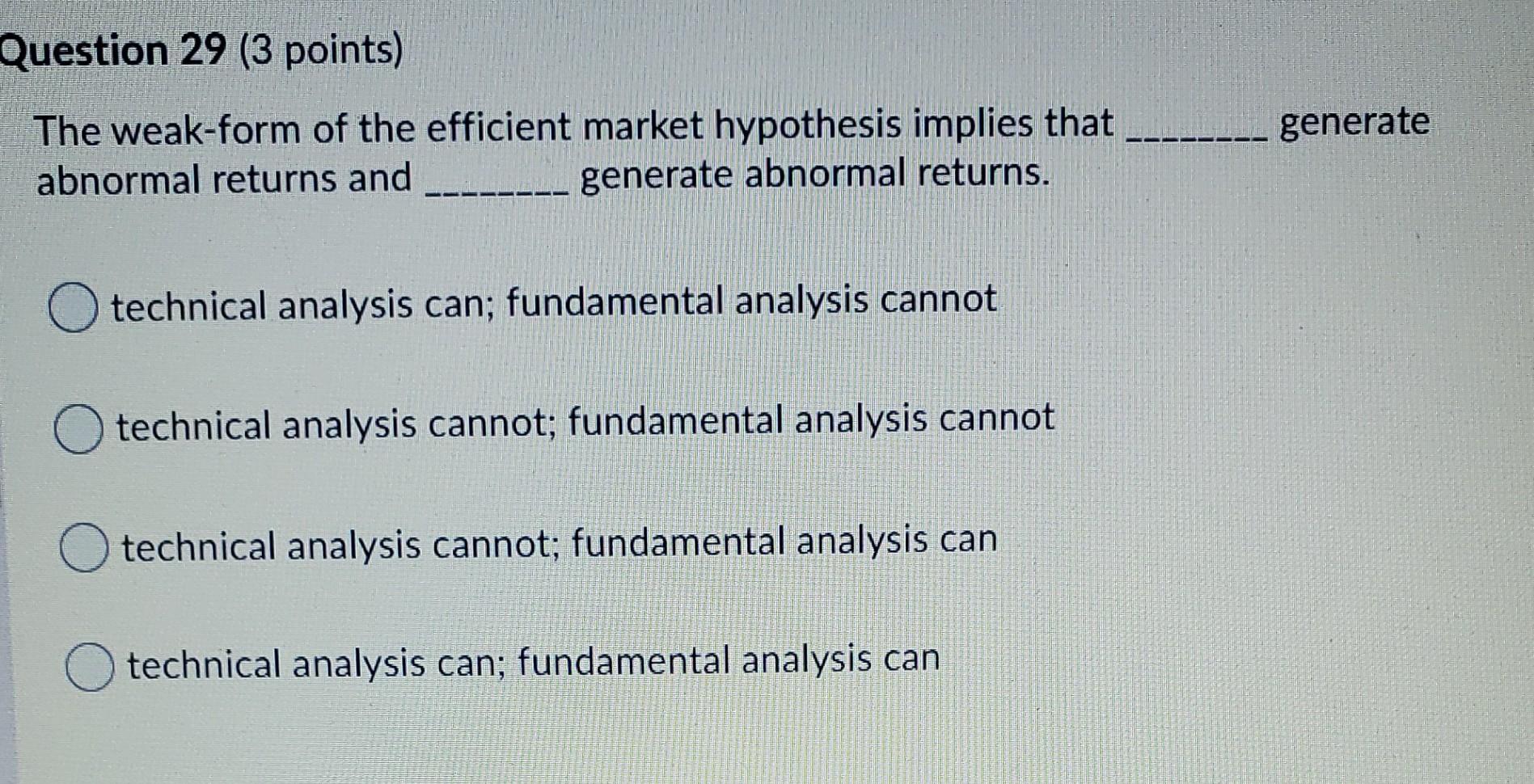 weak form of efficient market hypothesis