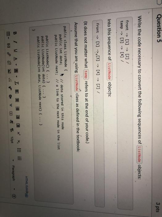 Solved Question 5 3 pts Write the code necessary to convert | Chegg.com