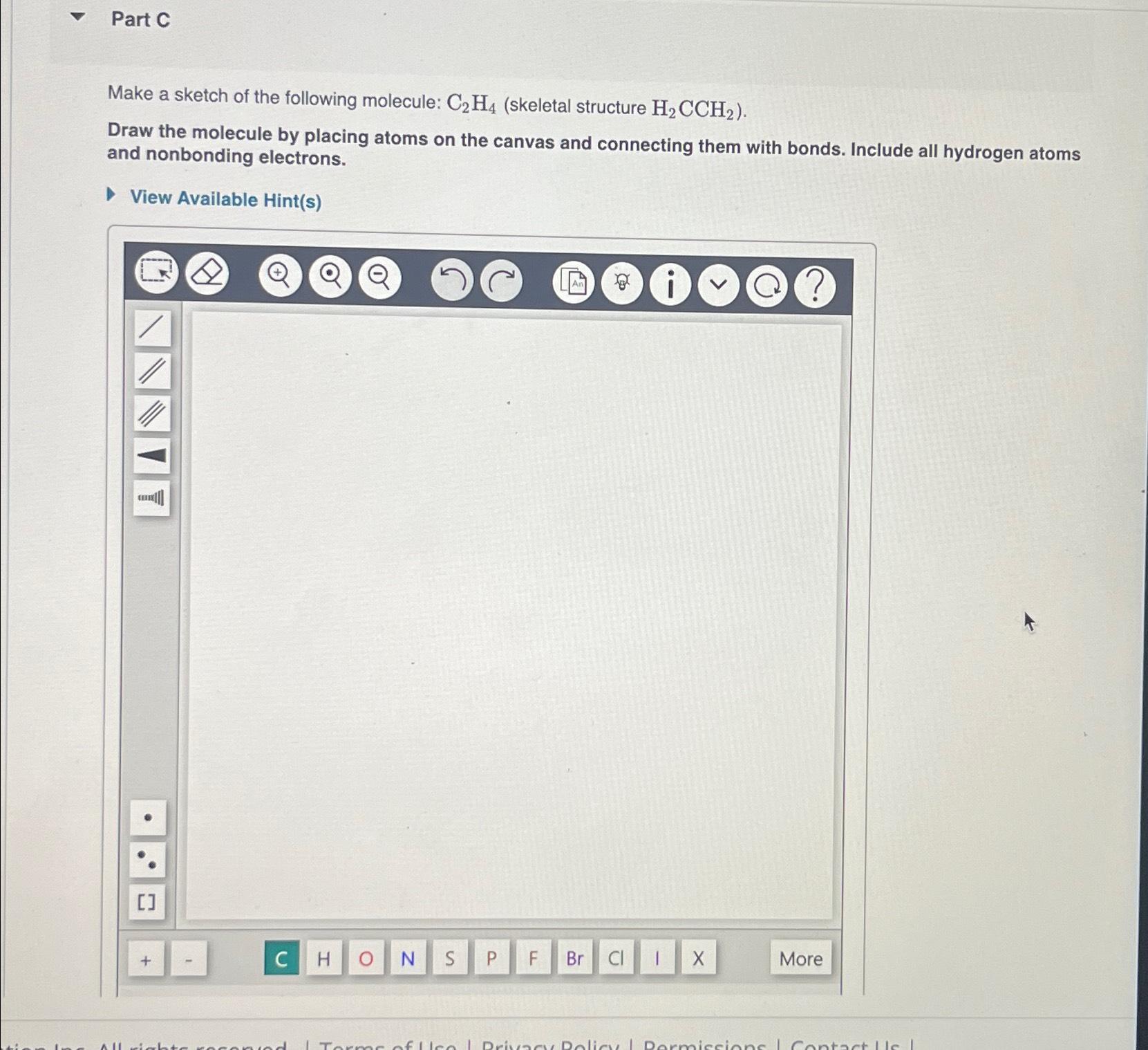 Solved Part CMake a sketch of the following molecule Chegg