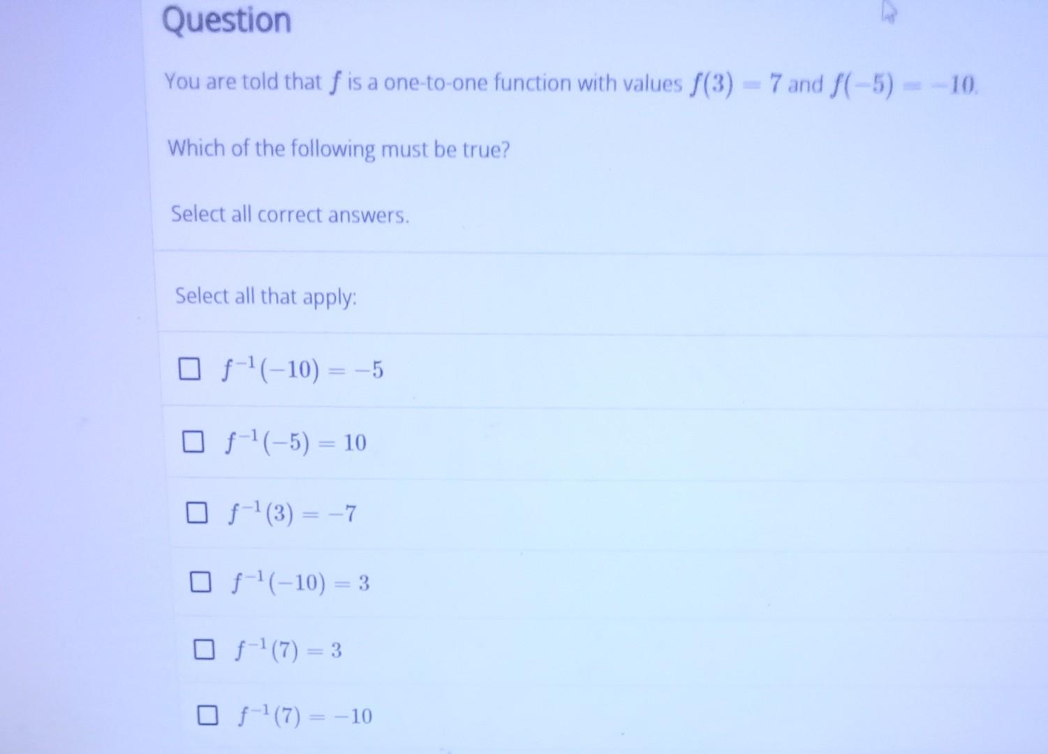 solved-you-are-told-that-f-is-a-one-to-one-function-with-chegg