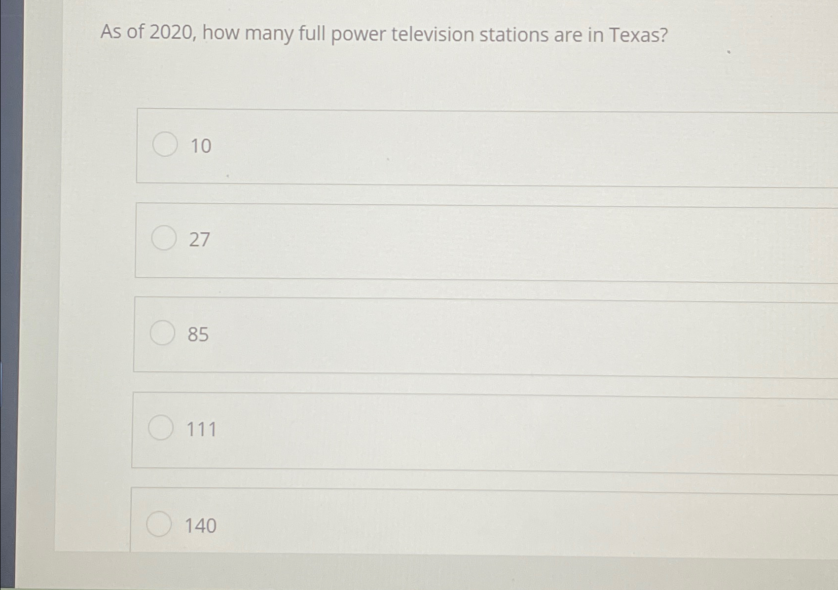 Solved As of 2020, ﻿how many full power television stations