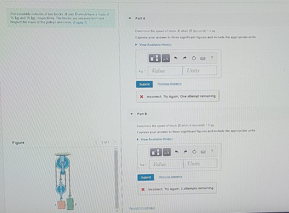 Solved The Assembly Consists Of Two Blocks A And B Which | Chegg.com