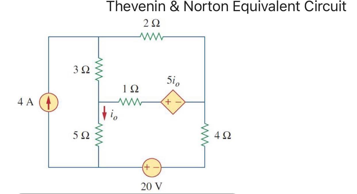 Solved Thevenin \& Norton Equivalent Circuit | Chegg.com