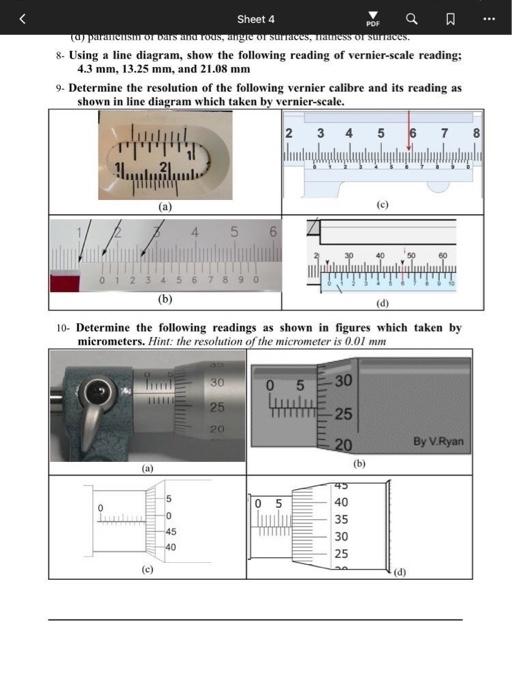 Solved Sheet 4 Measurements 1- The length of an object can | Chegg.com