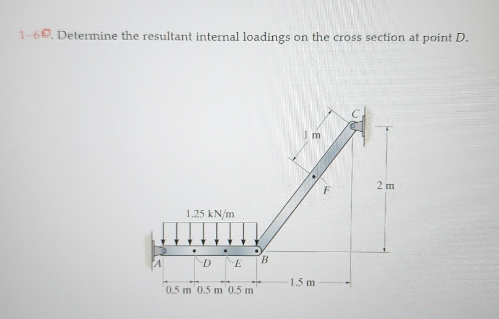 Solved 1−6C. Determine The Resultant Internal Loadings On | Chegg.com