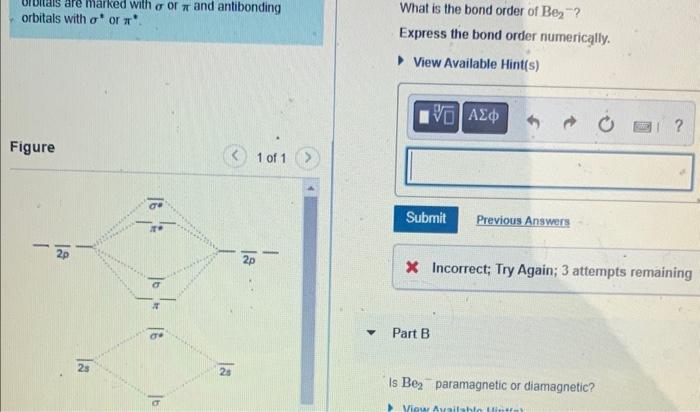 Solved What is the bond order of Be2− ? Express the bond | Chegg.com