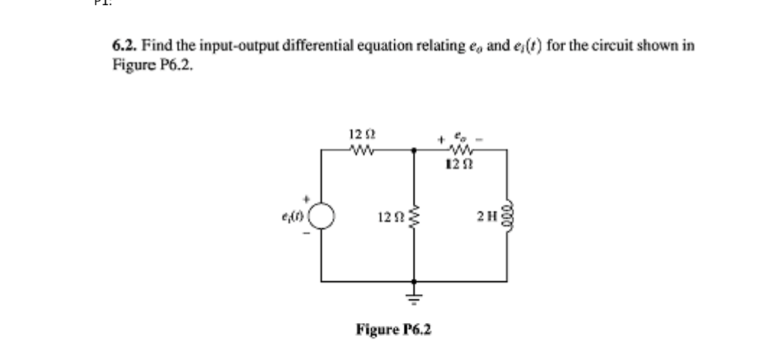 Solved 6.2. Find the input-output differential equation | Chegg.com