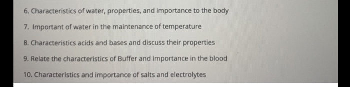 6 Characteristics Of Water Properties And Chegg Com