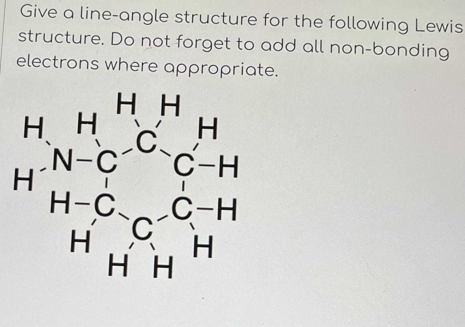Solved Give a line-angle structure for the following Lewis | Chegg.com