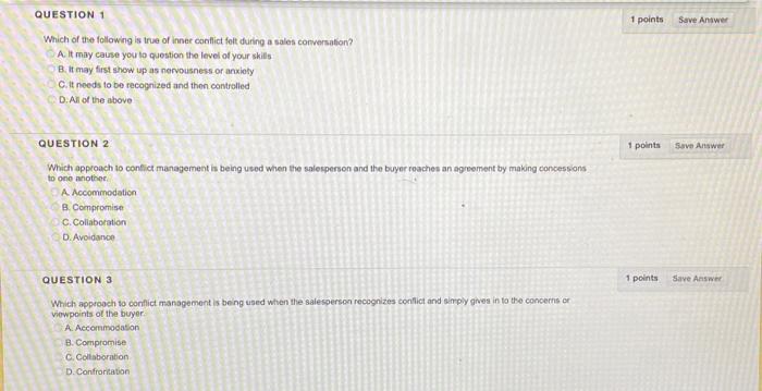 Solved 1 points Save Answer QUESTION 1 Which of the | Chegg.com