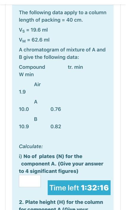 Solved The Following Data Apply To A Column Length Of Pac Chegg Com